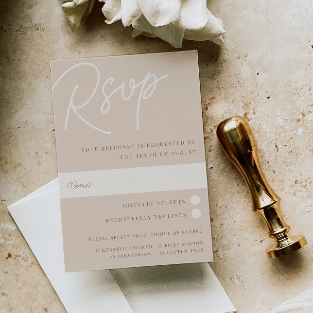 Cartons Réponse Sable | Mariage de choix de repas filigrane de scr (Créateur téléchargé)