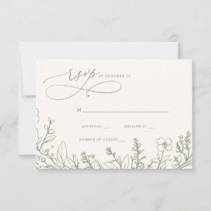 Cartons Réponse Sage Fleur sauvage Jardin boisé Mariage fleuri