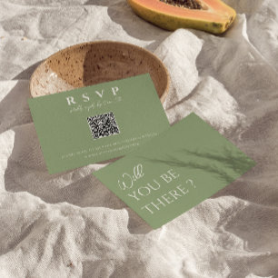 Cartons Réponse Sage Green Boho QR Code Mariage de plaisir en lign