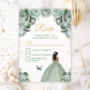 Cartons Réponse Sage Green et Gold Dark Skin Princess