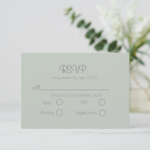 Cartons Réponse Sage Green Floral Mariage élégant