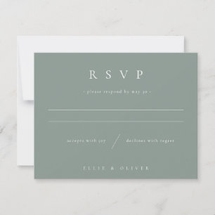 Cartons Réponse Sage Green & White Boho 1 Mariage Moderne