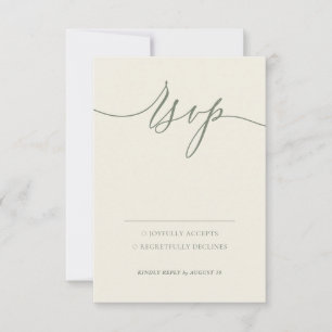 Cartons Réponse Sage Greenery Simple Minimal Modern Kindly Répondr