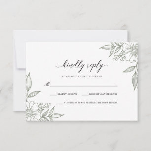 Cartons Réponse Sage Mariage floral simple et délicat