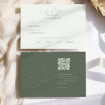 Sage moderne vert QR Code Initiales Mariage