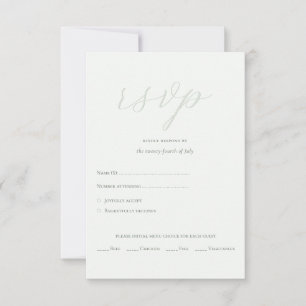 Cartons Réponse Sage moderne vert QR Code Initiales Mariage