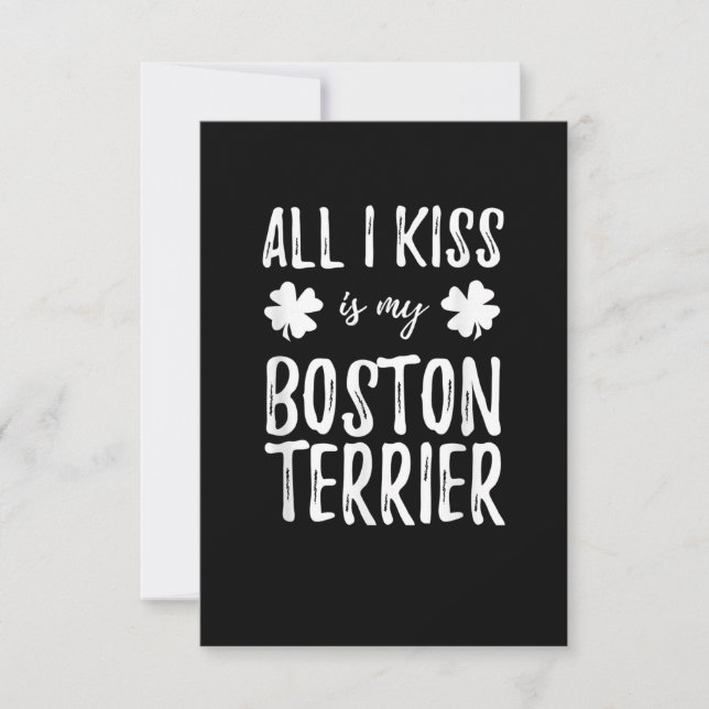 Cartons Réponse Saint Patrick Boston Terrier Dog Maman Funny Irish (Devant)