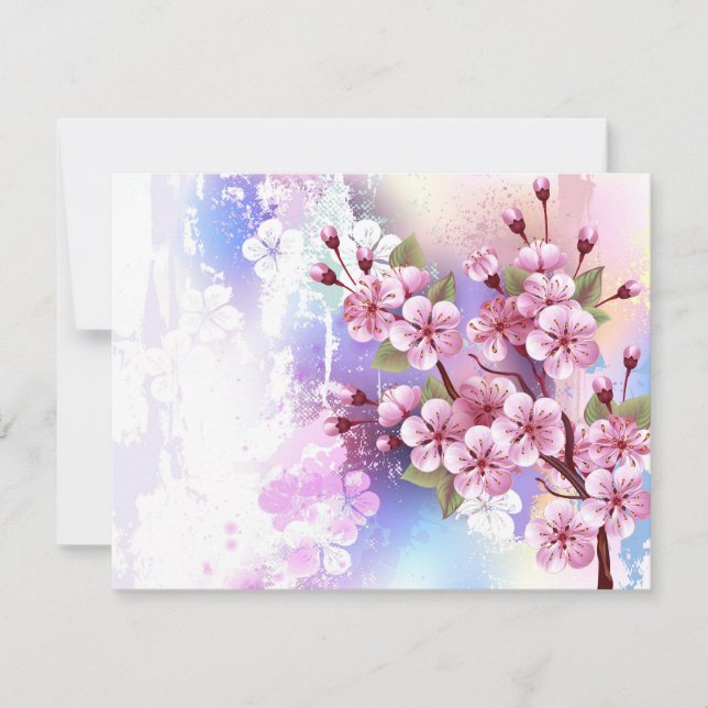 Cartons Réponse Sakura rose sur la peinture Arrière - plan (Devant)