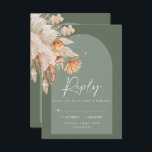 Cartons Réponse Sauge moderne vert botanique pampas herbe mariage<br><div class="desc">Moderne bohème botanique naturel et sauge vert pampas herbe élégant mariage R.S.V.P réponse carte.</div>