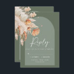 Cartons Réponse Sauge moderne vert botanique pampas herbe mariage<br><div class="desc">Moderne bohème botanique naturel et sauge vert pampas herbe élégant mariage R.S.V.P réponse carte.</div>