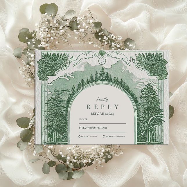 Cartons Réponse Scène de forêt romantique  (Créateur téléchargé)