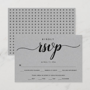 Cartons Réponse Script calligraphie gris kraft papier rustique mar
