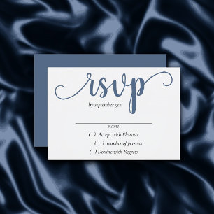 Cartons Réponse Script d'ardoise simple Dusty Blue Flourish