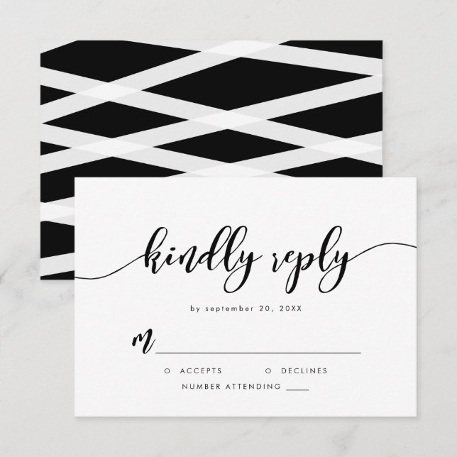 Cartons Réponse Script de relaxation noir et blanc Répondre avec p (Devant / Derrière)