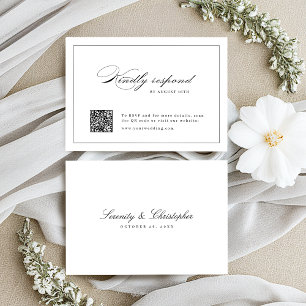 Cartons Réponse Script d'élégance classique mariage de code QR sim