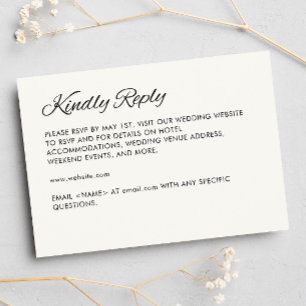 Cartons Réponse Script minimaliste Mariage blanc doux