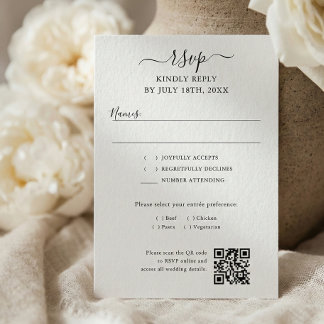 Cartons Réponse Script QR Code Modern Wedding