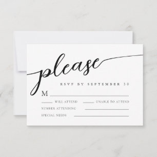 Cartons Réponse Script romantique moderne Mariage minimaliste