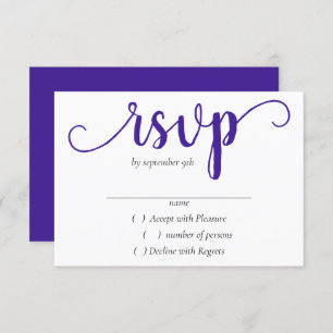 Cartons Réponse Script simple violet   Floraison de raisin radiant