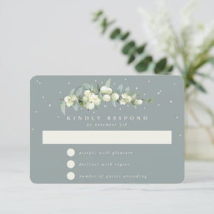 Cartons Réponse Seafoam Green Snowberry+Eucalyptus Garland Mariage