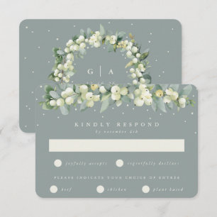 Cartons Réponse Seafoam Green Snowberry+Eucalyptus Garland Mariage