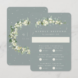 Cartons Réponse Seafoam Snowberry+Eucalyptus Mariage Multi-événeme