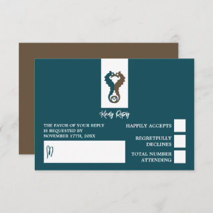 Cartons Réponse Seahorse Romance, Mariage sur la plage