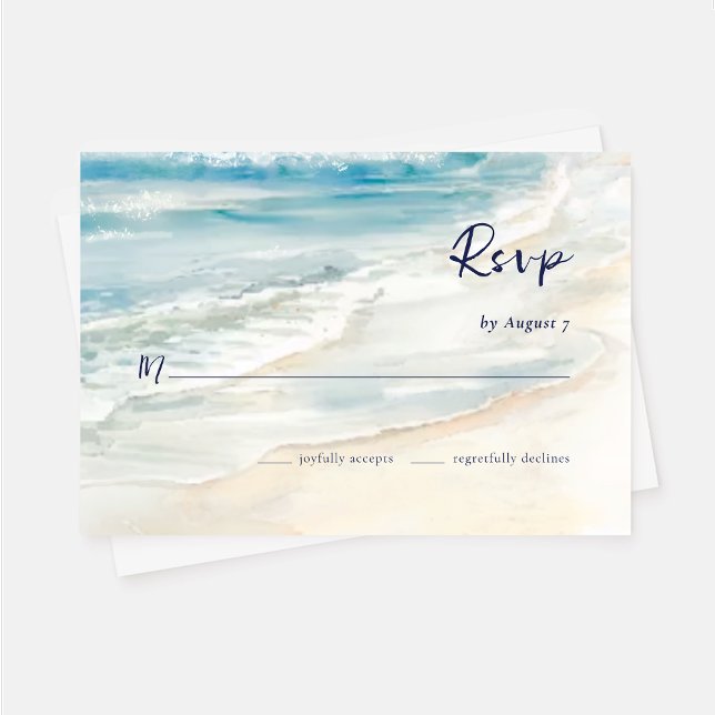 Cartons Réponse Seaside Serenity Ocean Waves Beach Wedding (Créateur téléchargé)