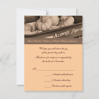 Cartons Réponse Sepia Citrouilles Mariage Wagon