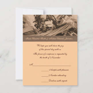 Cartons Réponse Sepia Indian Corn Basket Mariage