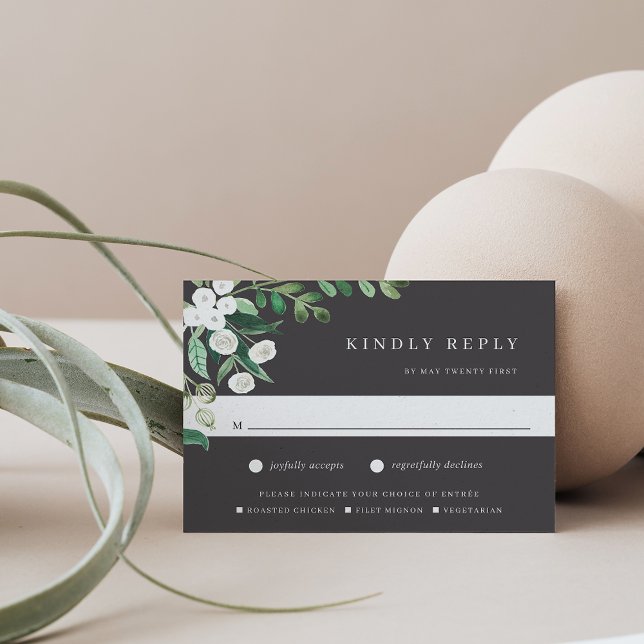 Cartons Réponse Serre | Aquarelle Botanique Choix de repas (Créateur téléchargé)