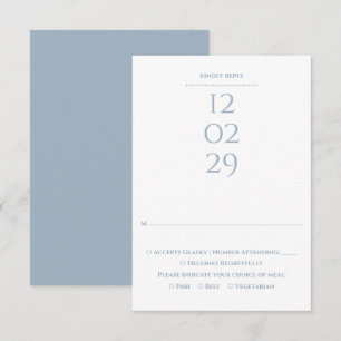 Cartons Réponse Simple Bleu Poussiéreux Date Spéciale Mariage