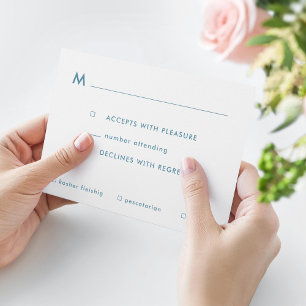 Cartons Réponse Simple Blue Ombre Bar Mitzvah Options de repas RSV