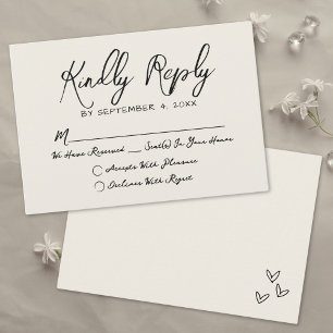 Cartons Réponse Simple Dessin à la Main Mariage Fantaisiste Vintag