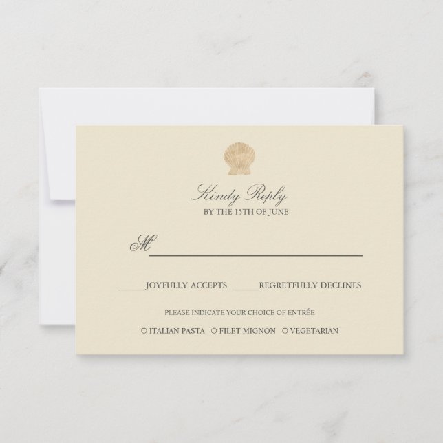 Cartons Réponse Simple Elegant Chic Gold Foil Seashell option repa (Devant)