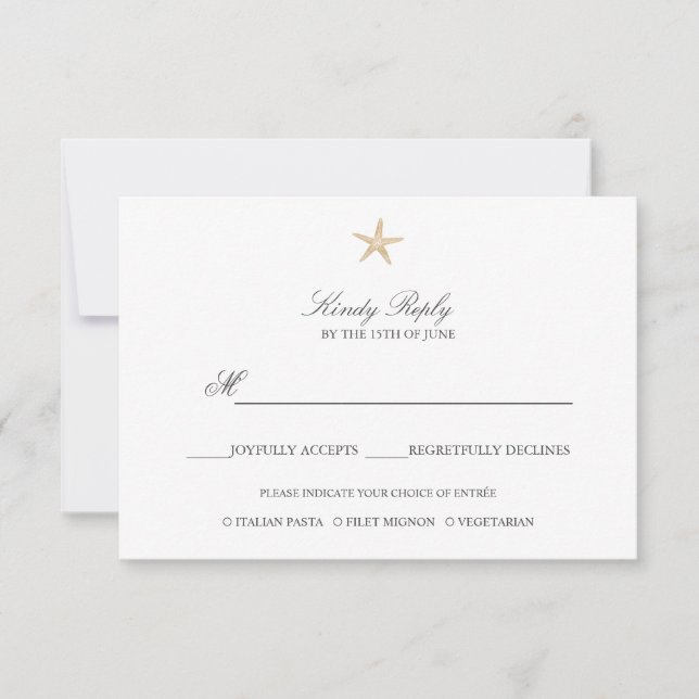 Cartons Réponse Simple Elegant Chic Gold Foil Starfish option de m (Devant)