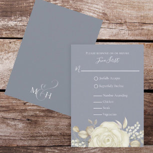 Cartons Réponse Simple Elegant Dusty Rose Gold Foliage