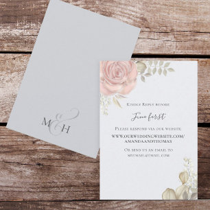 Cartons Réponse Simple Elegant Dusty Rose Gold Foliage