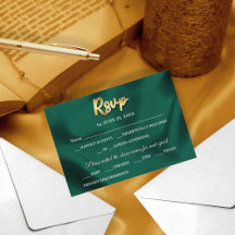Simple Elegant Emerald Green & Gold Script Mariage