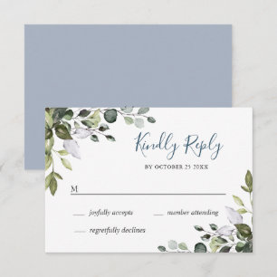 Cartons Réponse Simple Elegant Eucalyptus Wedding