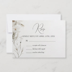 Cartons Réponse Simple Elegant Floral Wedding 