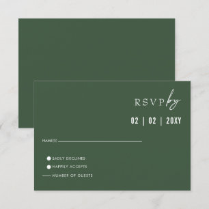 Cartons Réponse Simple Elegant Mariage moderne vert