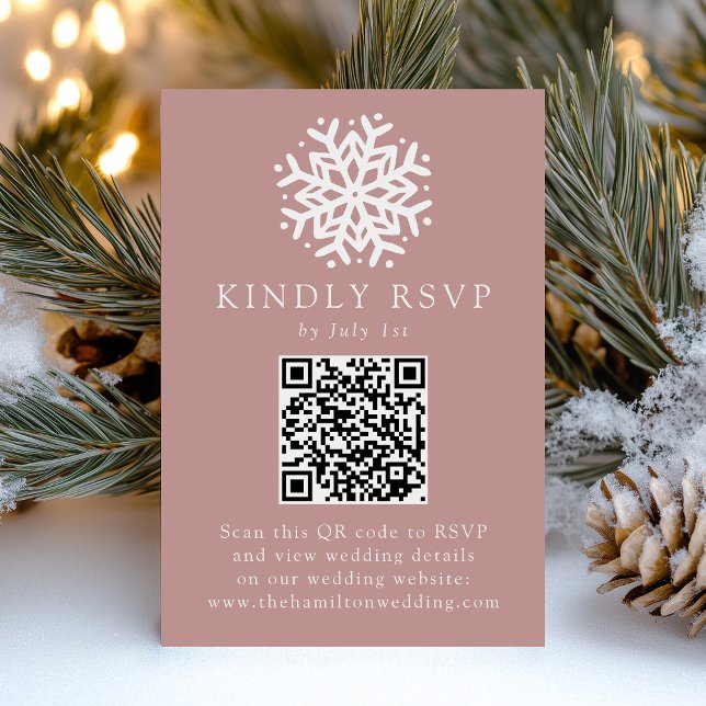 Cartons Réponse Simple flocon de neige rose poussiéreux Code QR Ma (Créateur téléchargé)