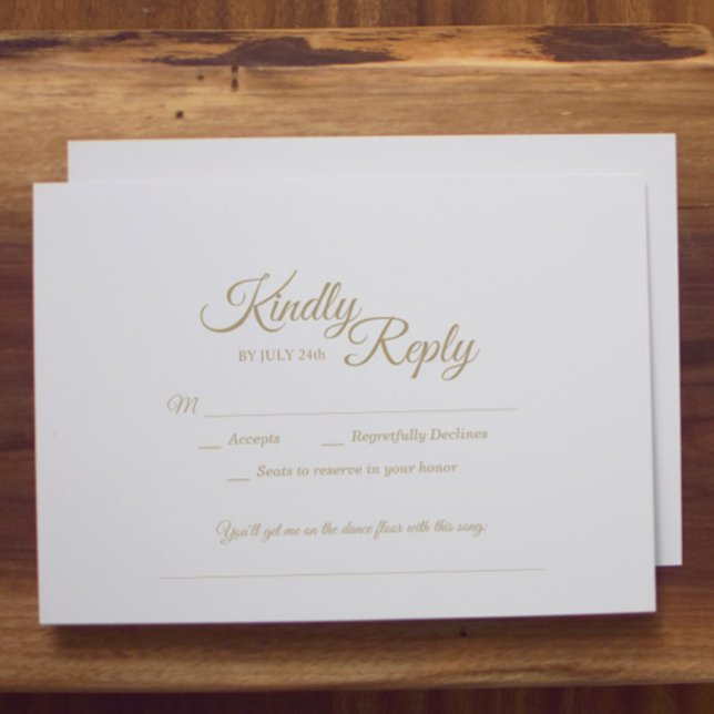 Cartons Réponse Simple Gold Calligraphy Demande de chanson (Créateur téléchargé)