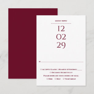 Cartons Réponse Simple Mariage Date Spéciale Bourgogne