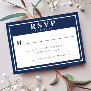 Cartons Réponse Simple Mariage de frontière bleu bleu marine