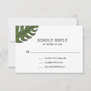 Cartons Réponse Simple Mariage moderne Tropical