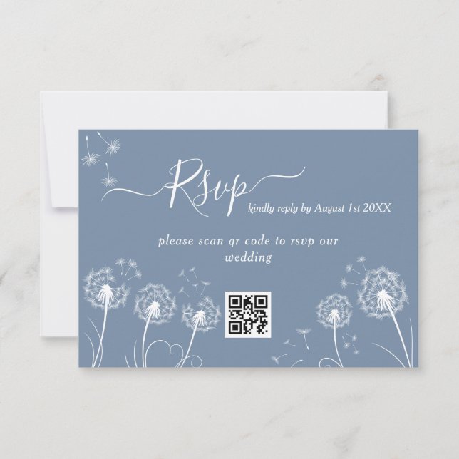 Cartons Réponse Simple Mariage Rustique aux Fleurs Sauvages (Devant)