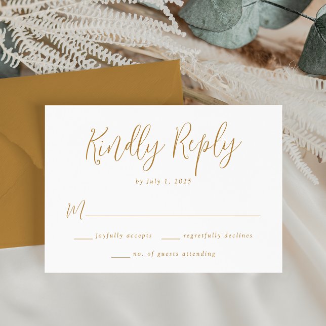 Cartons Réponse Simple Mariage Script Ochre (Créateur téléchargé)