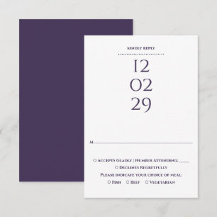 Cartons Réponse Simple Mariage Spécial Date Violet
